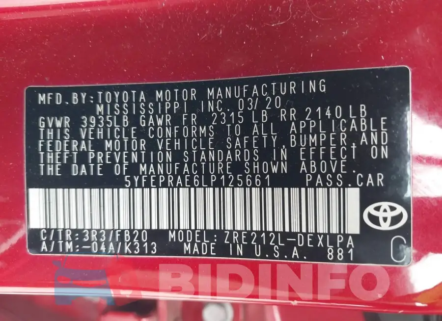 5YFEPRAE6LP125661 Photo# 9