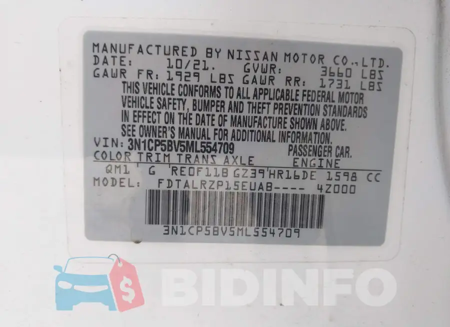 3N1CP5BV5ML554709 Photo# 9