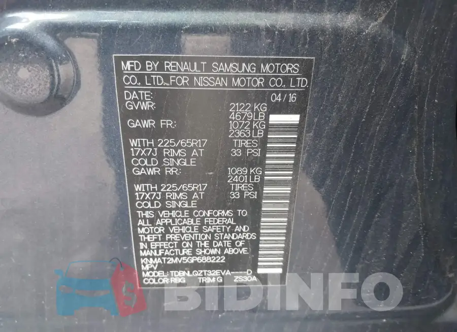 KNMAT2MV5GP688222 Photo# 9