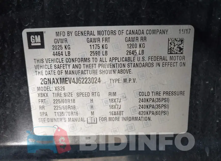 2GNAXMEV4J6223024 Photo# 9