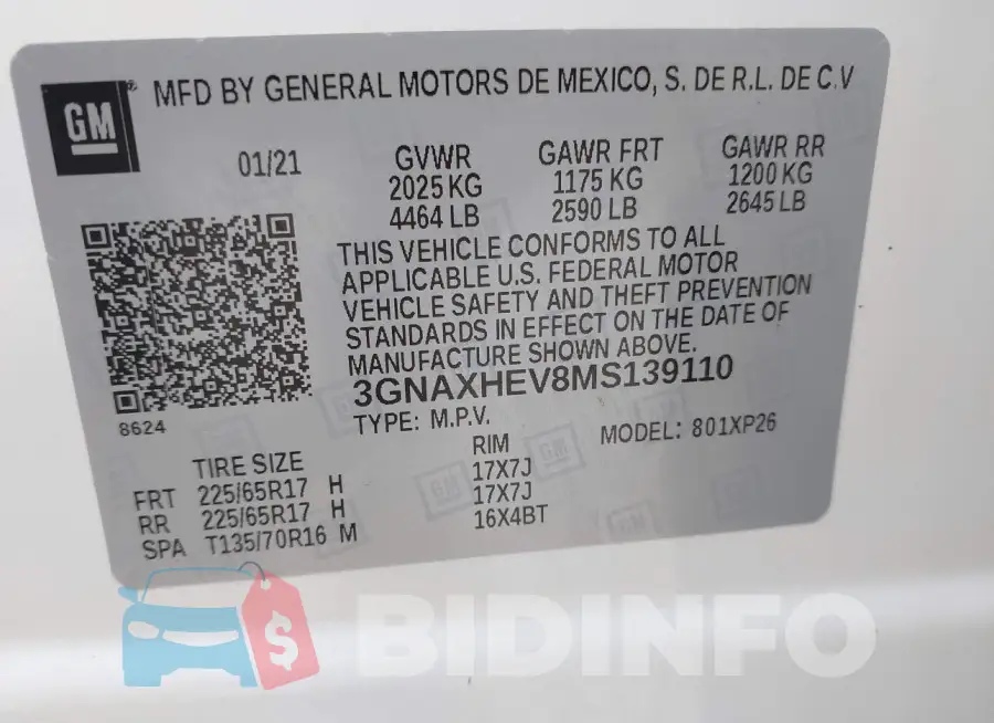 3GNAXHEV8MS139110 Photo# 9