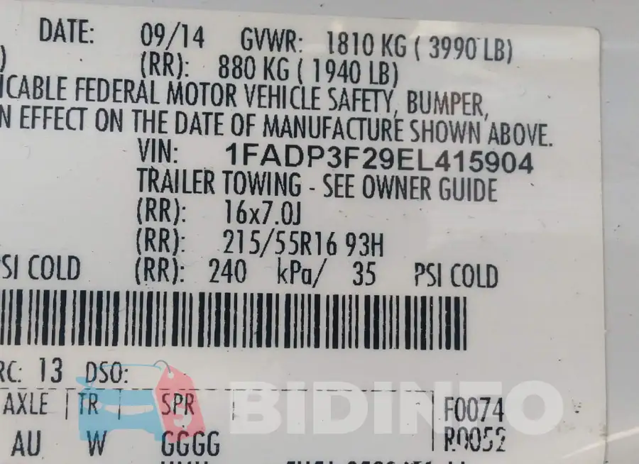 1FADP3F29EL415904 Photo# 9