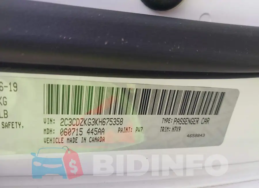 2C3CDZKG3KH675358 Photo# 9