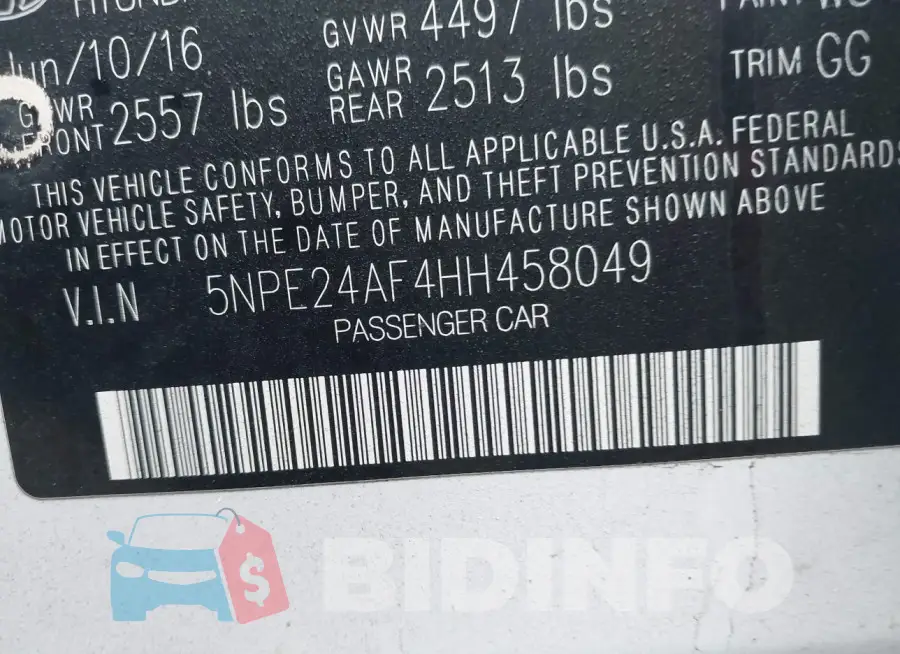 5NPE24AF4HH458049 Photo# 9