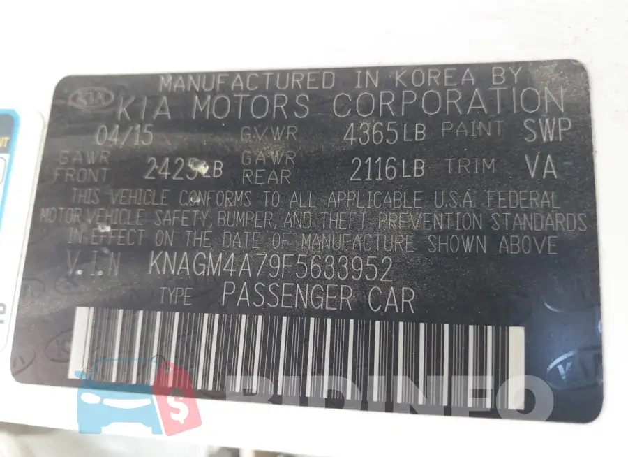 KNAGM4A79F5633952 Photo# 9