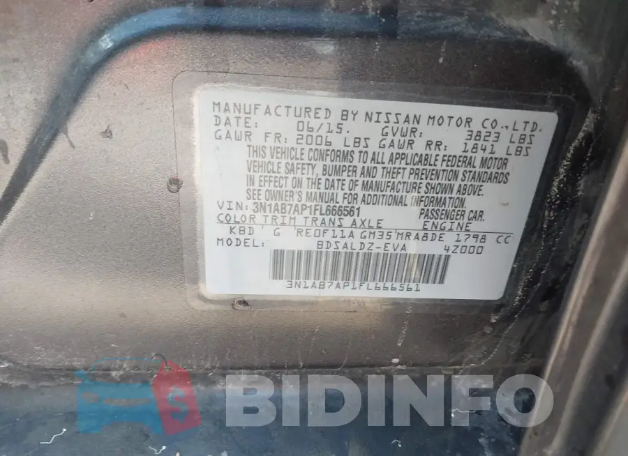 3N1AB7AP1FL666561 Photo# 9