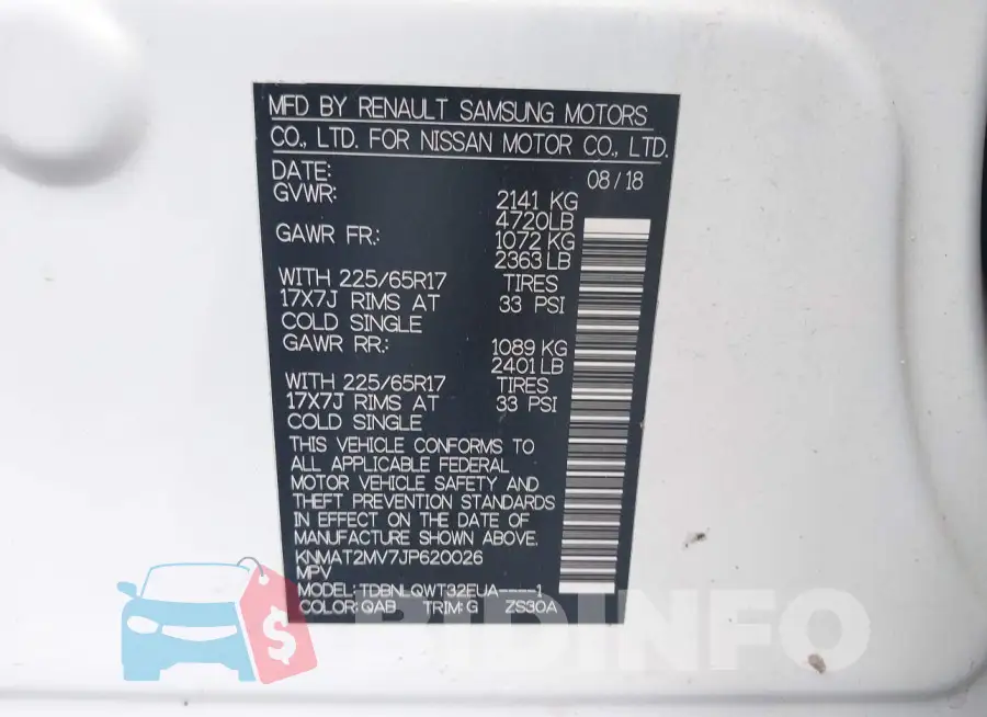 KNMAT2MV7JP620026 Photo# 9