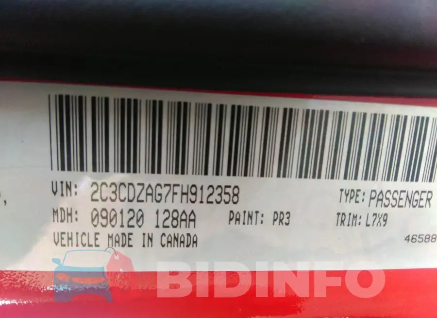 2C3CDZAG7FH912358 Photo# 9