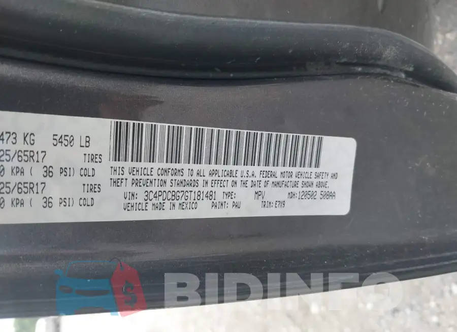 3C4PDCBG7GT181481 Photo# 9