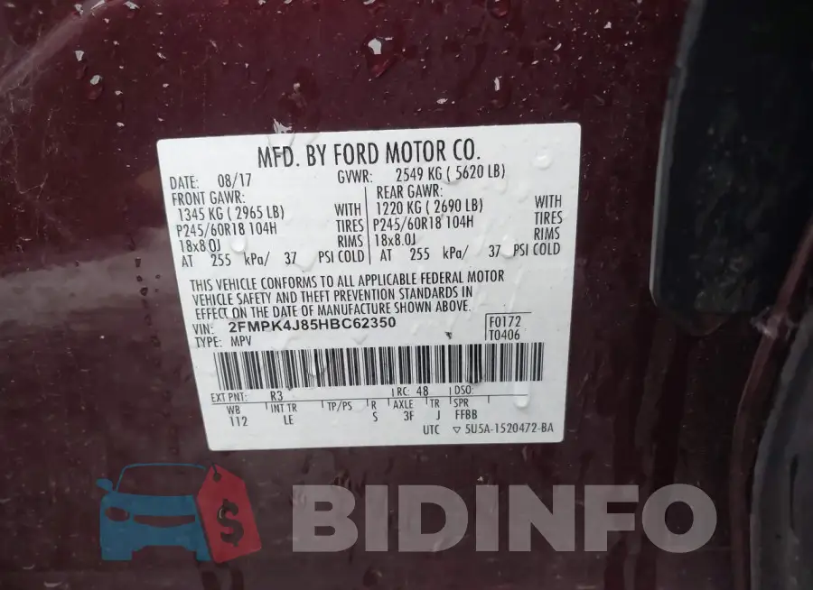 2FMPK4J85HBC62350 Photo# 9