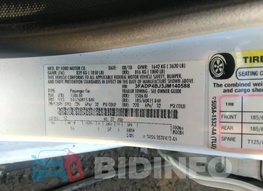 3FADP4BJ3JM140588 Photo# 9