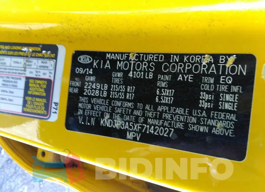 KNDJP3A5XF7142027 Photo# 9 KNDJP3A5XF7142027 Photo# 9