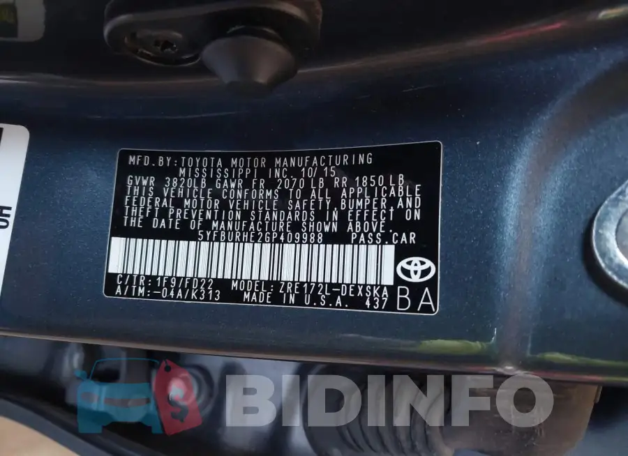 5YFBURHE2GP409988 Photo# 9