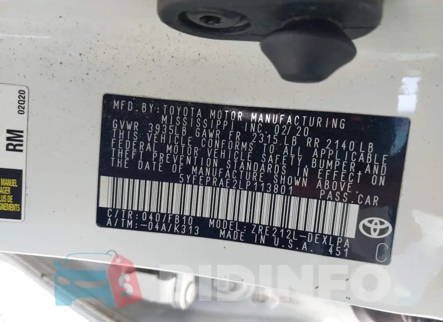 5YFEPRAE2LP113801 Photo# 9