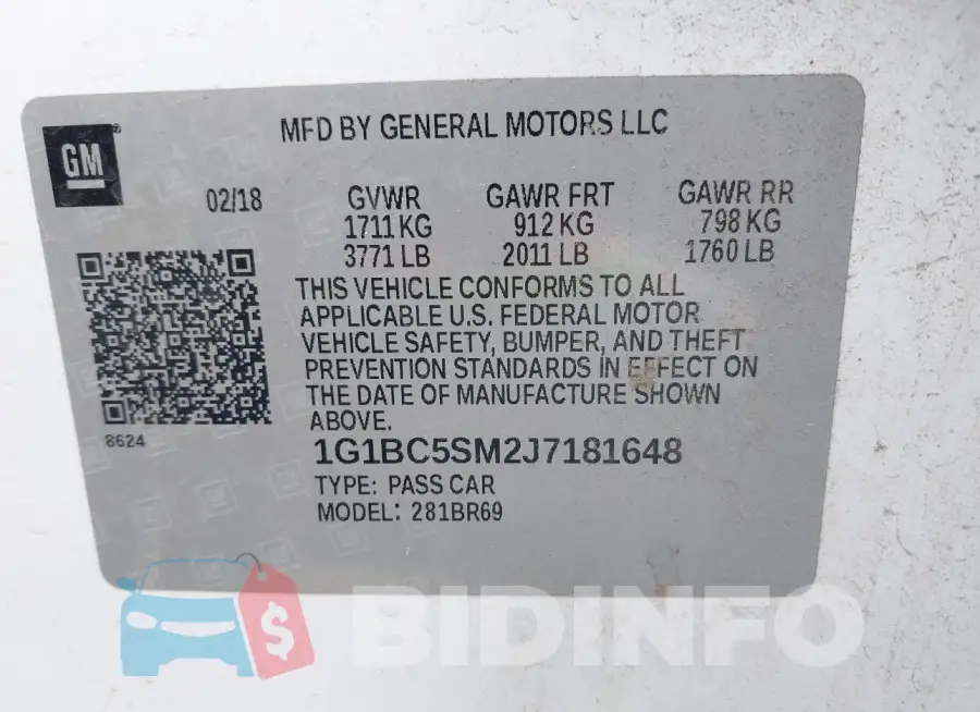 1G1BC5SM2J7181648 Photo# 9