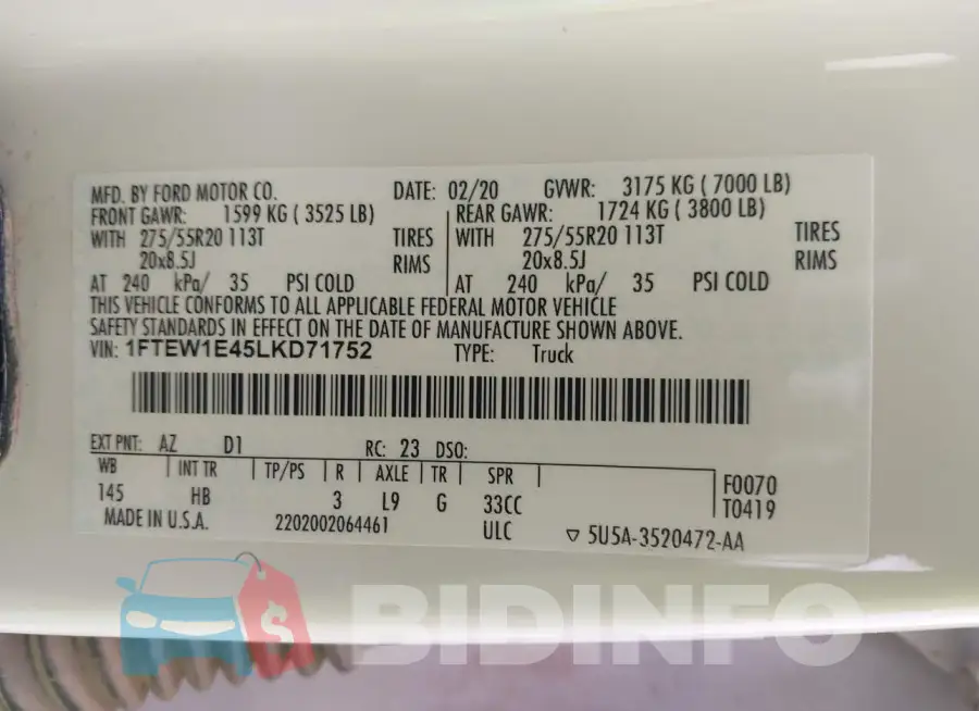 1FTEW1E45LKD71752 Photo# 9