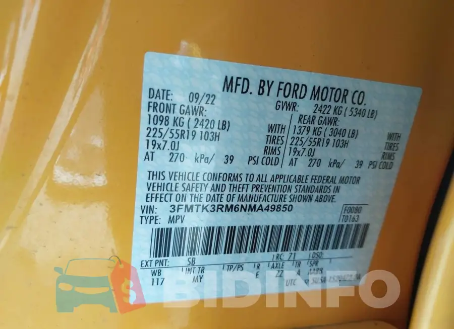 3FMTK3RM6NMA49850 Photo# 9
