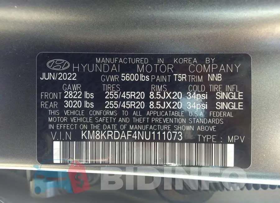KM8KRDAF4NU111073 Photo# 9