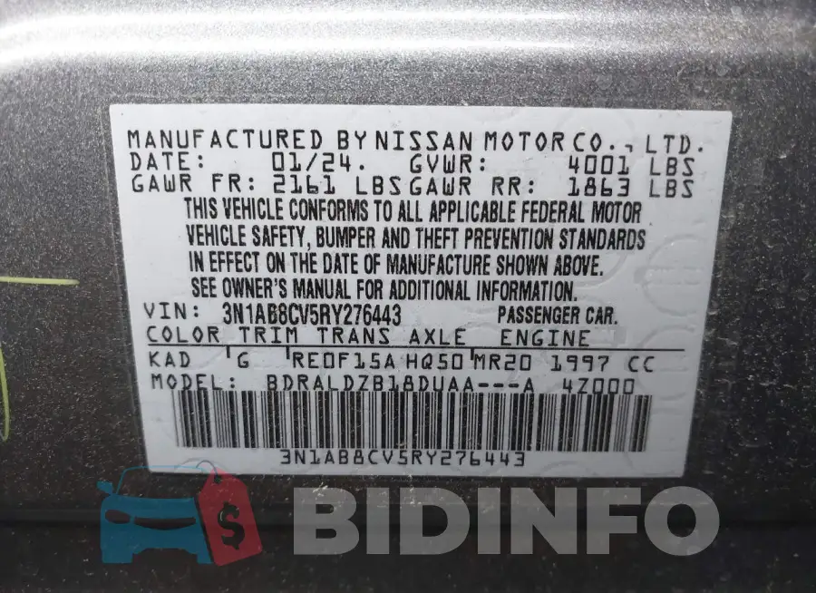 3N1AB8CV5RY276443 Photo# 9