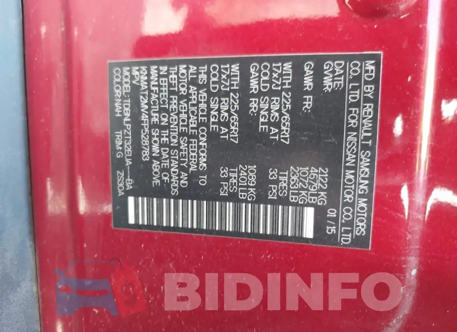 KNMAT2MV4FP528783 Photo# 9