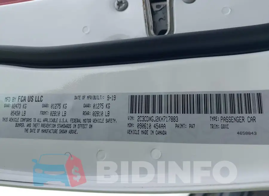 2C3CDXGJ2KH717883 Photo# 9