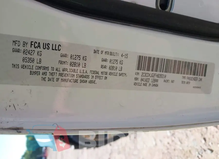 2C3CDXJG2FH828310 Photo# 9