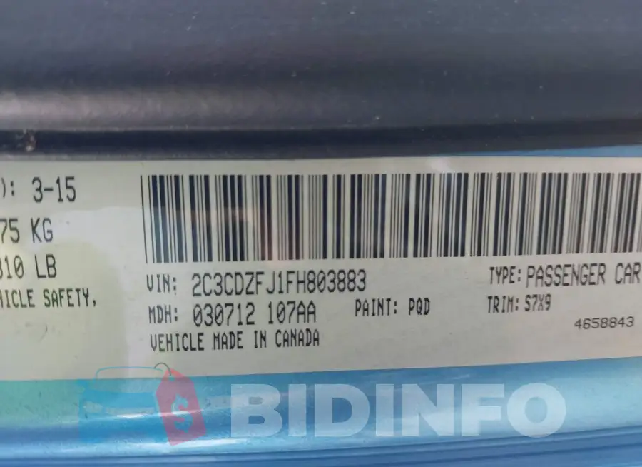 2C3CDZFJ1FH803883 Photo# 9