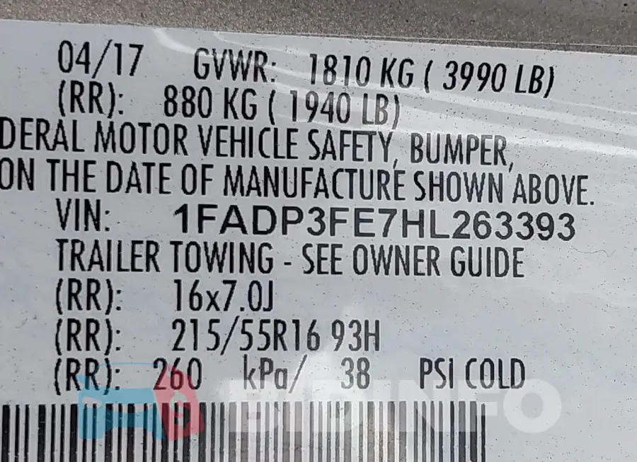 1FADP3FE7HL263393 Photo# 9