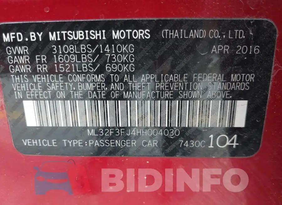 ML32F3FJ4HH004030 Photo# 9