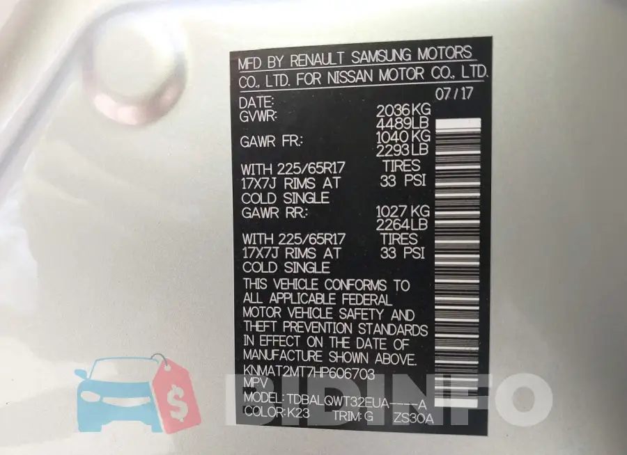 KNMAT2MT7HP606703 Photo# 9