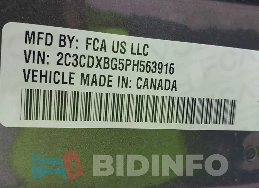 2C3CDXBG5PH563916 Photo# 9