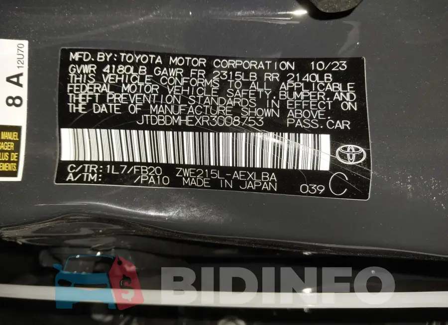 JTDBDMHEXR3008753 Photo# 9