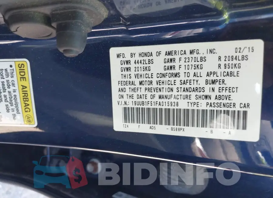 19UUB1F51FA015938 Photo# 9