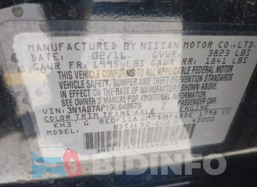3N1AB7AP1GL648675 Photo# 9