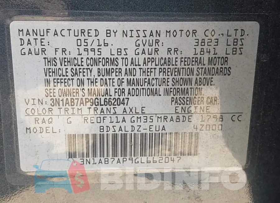 3N1AB7AP9GL662047 Photo# 9
