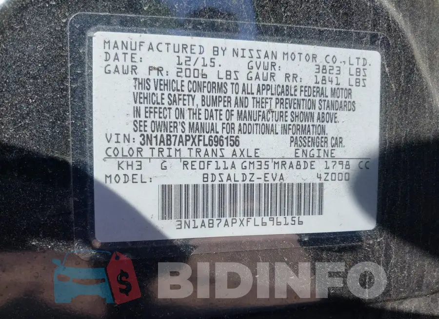 3N1AB7APXFL696156 Photo# 9