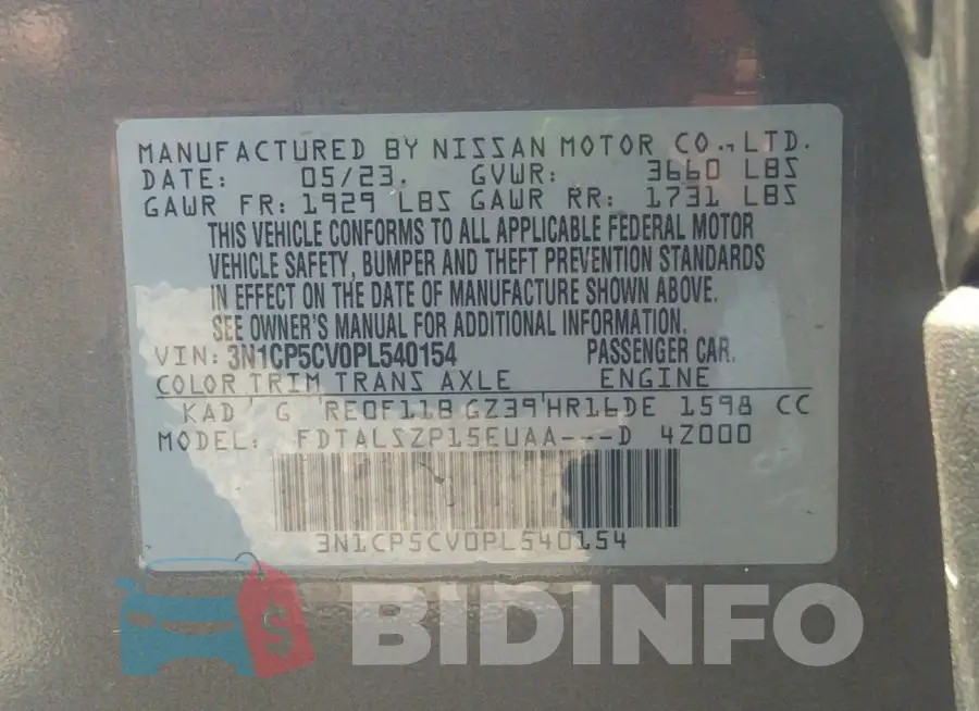 3N1CP5CV0PL540154 Photo# 9