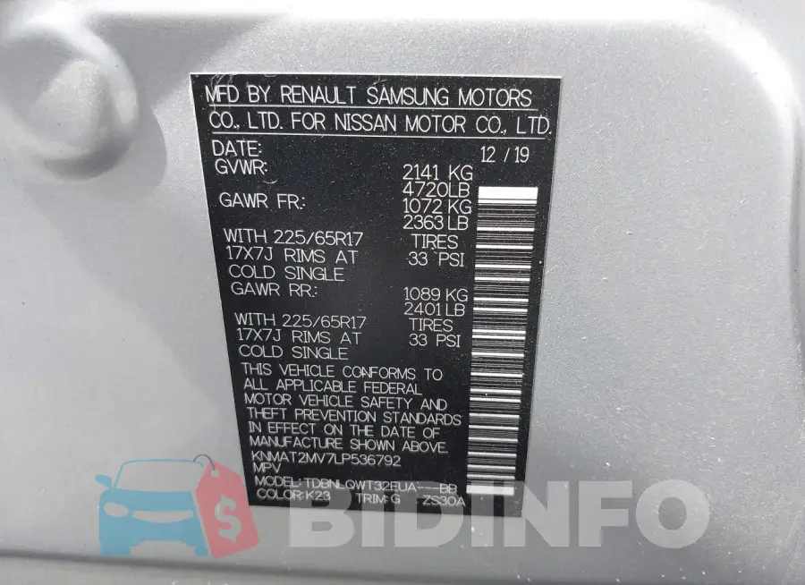 KNMAT2MV7LP536792 Photo# 9