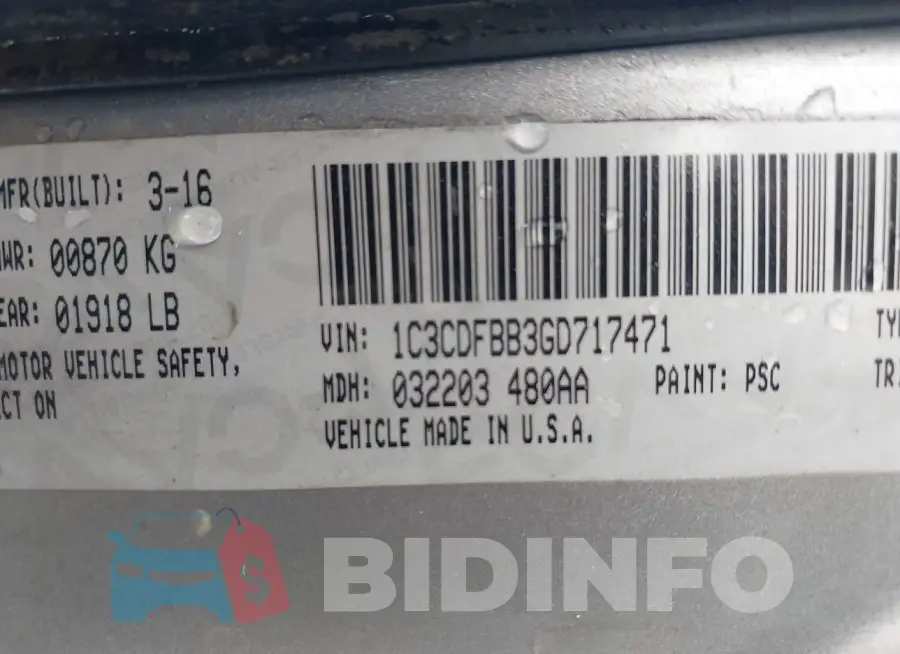 1C3CDFBB3GD717471 Photo# 9
