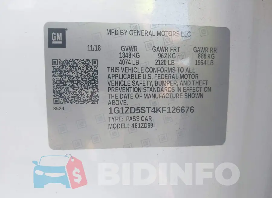 1G1ZD5ST4KF126676 Photo# 9