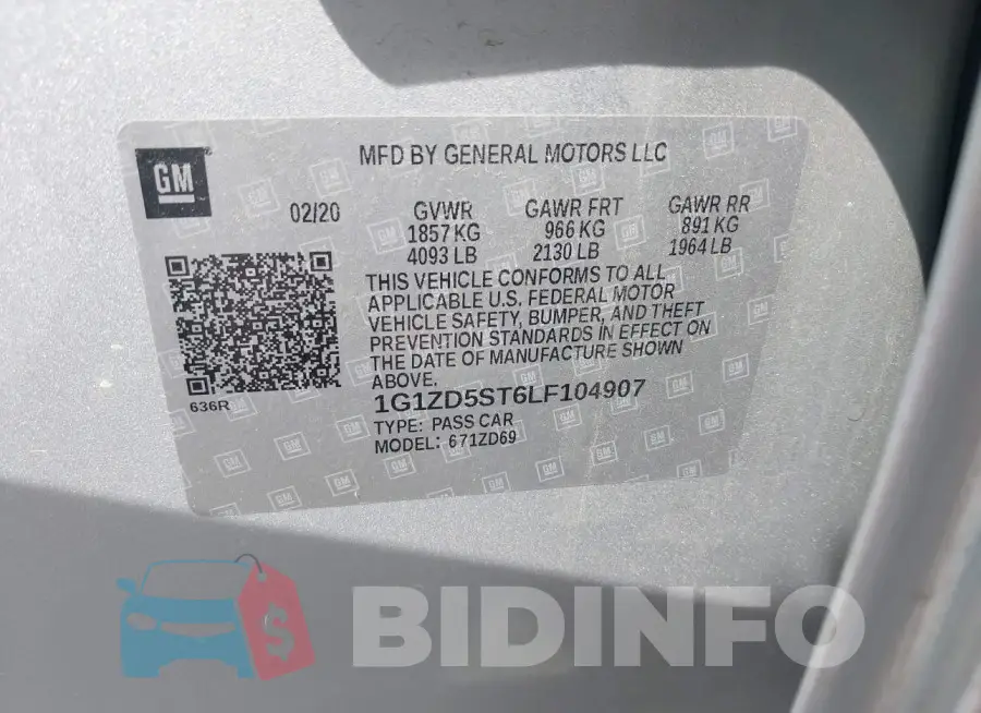 1G1ZD5ST6LF104907 Photo# 9