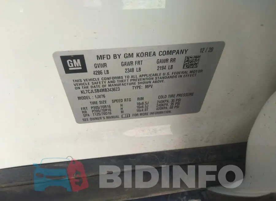 KL7CJLSB4MB343623 Photo# 9
