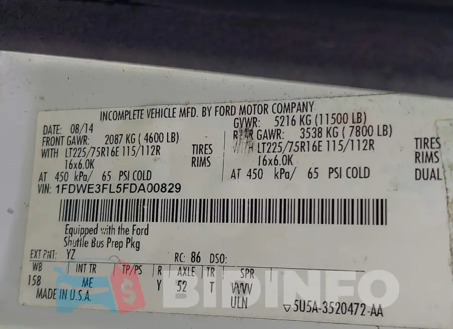 1FDWE3FL5FDA00829 Photo# 8