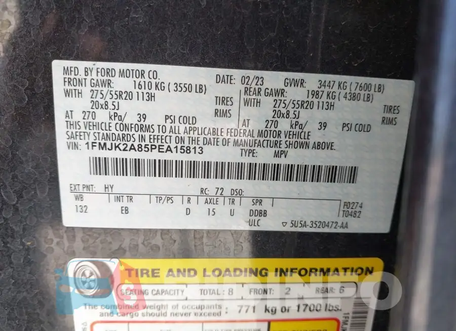 1FMJK2A85PEA15813 Photo# 9