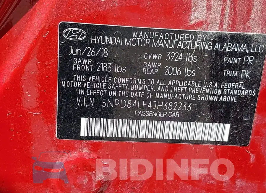 5NPD84LF4JH382233 Photo# 9