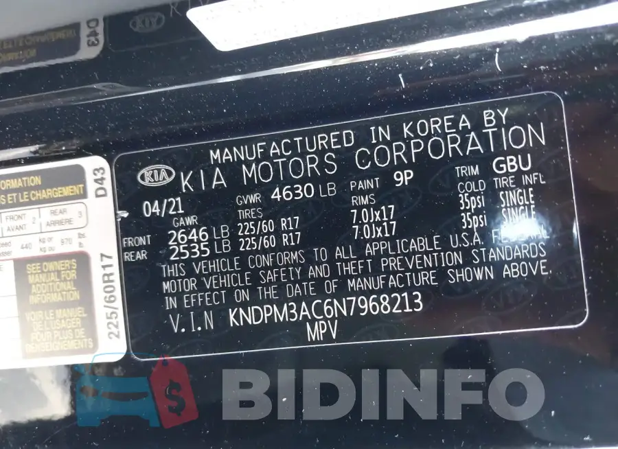 KNDPM3AC6N7968213 Photo# 9