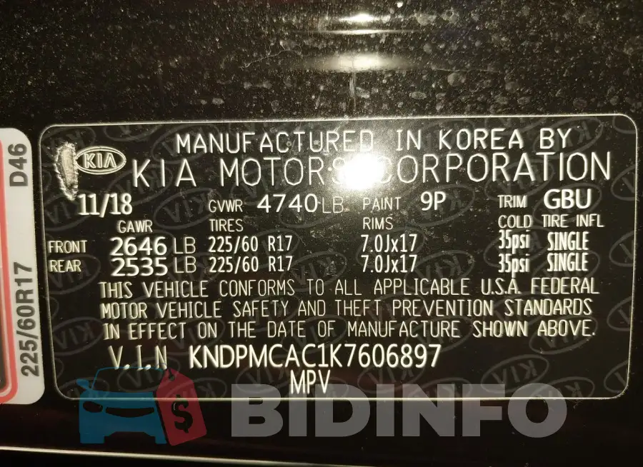 KNDPMCAC1K7606897 Photo# 9