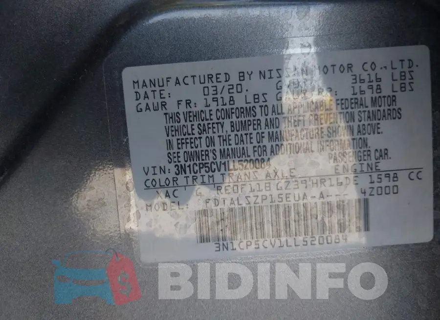 3N1CP5CV1LL520084 Photo# 9