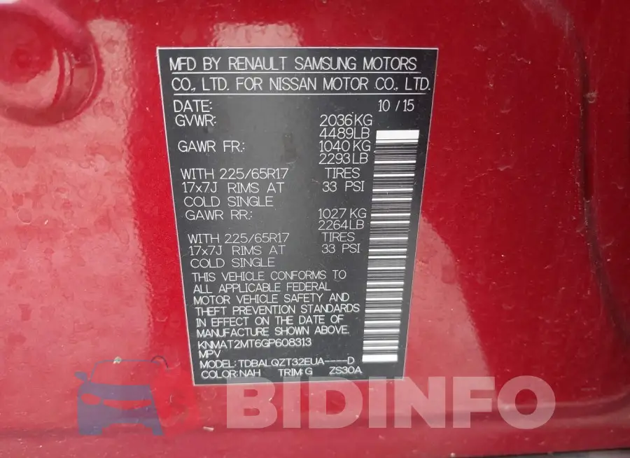 KNMAT2MT6GP608313 Photo# 9