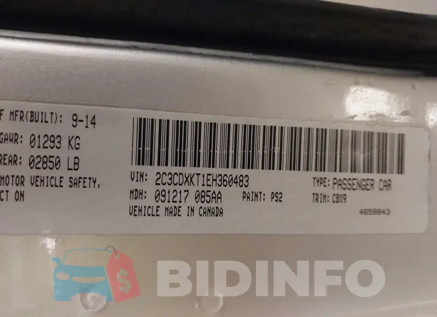 2C3CDXKT1EH360483 Photo# 9